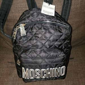 Moschino Black Quilted unis3x Backpack